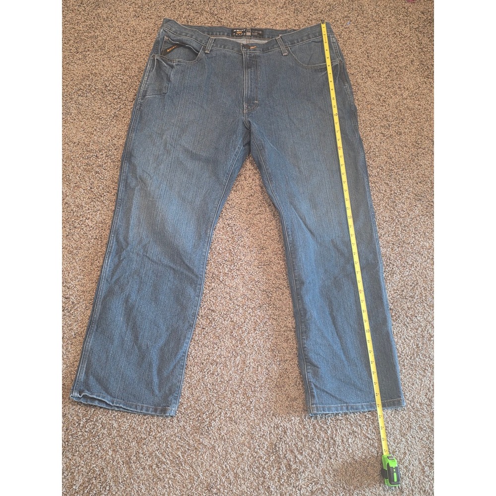 Ariat Rebar M4 Durastretch Relaxed Boot Cut Jeans‎ Mens 40x32 Blue 10016221 - Picture 3 of 11